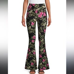 No boundaries floral high rise pull on flare pants S